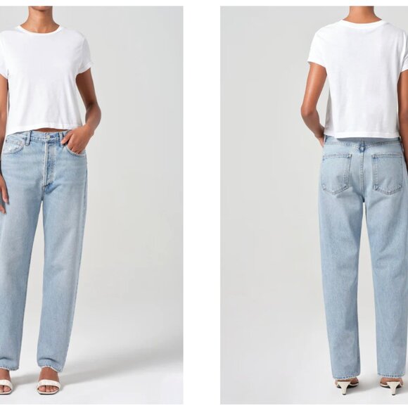 Agolde Denim - Agolde Mid Rise Light Wash Denim Jeans